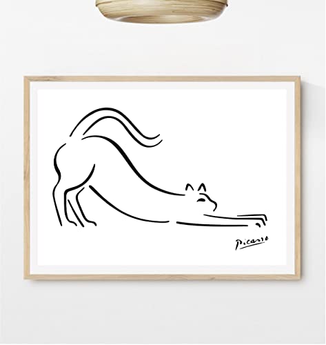Wall Art Decoration Picasso Drawn Lines Drawing Poster Prints 1 (Pablo Picasso Cat Sketch Print, Picasso Cat Wall Art, Picasso Cat Poster, Picasso Animals Line Art, 297 X 420 Mm / 11.7 X 16.5 Inches) #TOP4