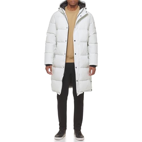 Image of DKNY Arctic Cloth Hooded Extra Long Parka Jacket