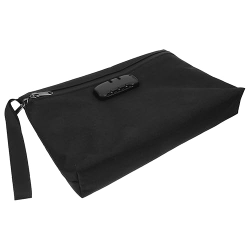 Bolsa de Seguridad para documentos y tabletas con cerradura y diseño en color negro.