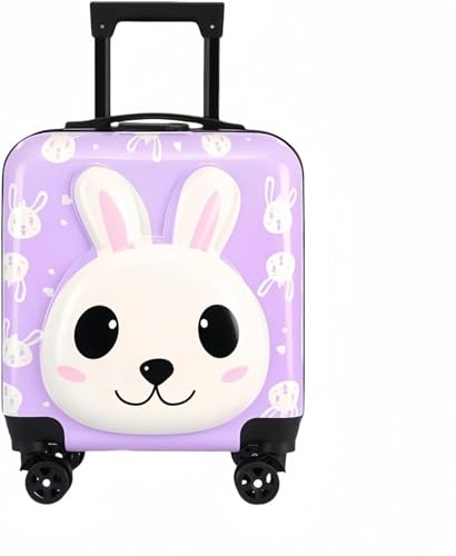 キャリーケース 子供 スーツケース かわいい 静音キャスター 四輪 軽量 ABS素材 ロック搭載 機内持込み アルミフレーム 旅行 小型 サイズ 2泊 動物柄 (紫色)