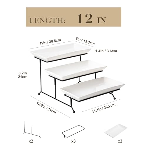 Malacasa PLAT-W12-3T 3 Tier Serving Trays thumb #1