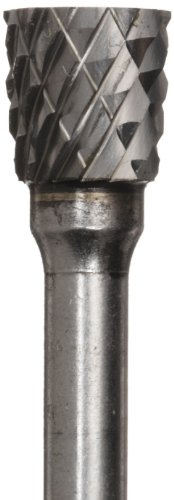 Image of Bassett SN-51 Taper Solid Carbide Bur, Uncoated (Bright) Finish, Double Cut, Plain End, 1 /8 inch Shank, 1 /4 inch Head Diameter, 1 /4 inch Head Length