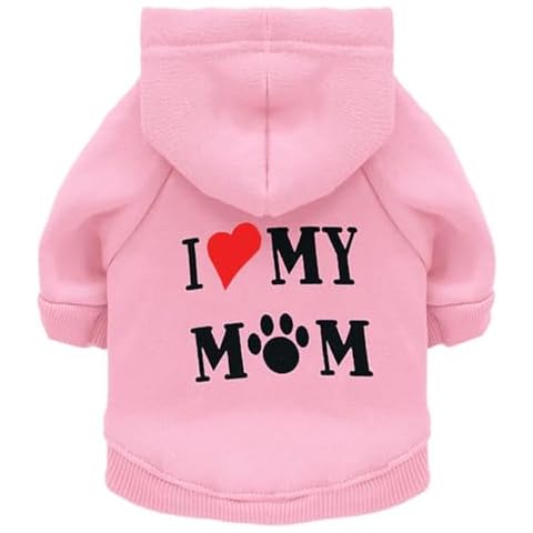 Izefia I Love My Mom Dog Hoodie Cover