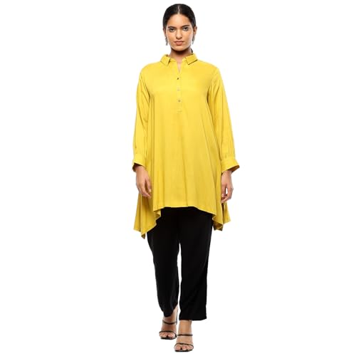 Image of BIBA Rayon Regular Casual Solid Kurta