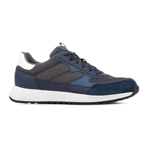 Geox Sneaker da Uomo U Molveno B, Grigio/Blu, 44 EU