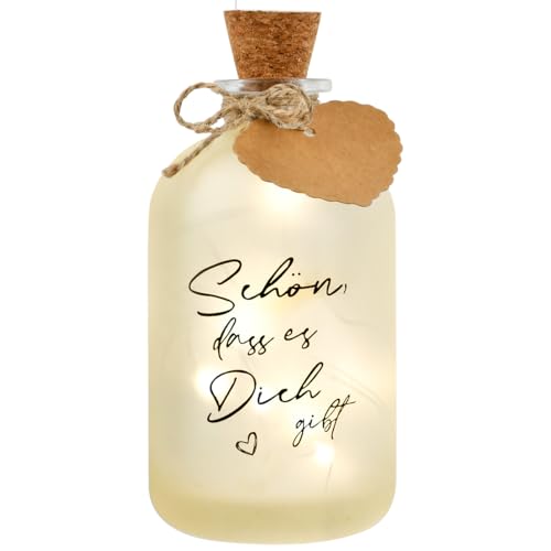 DODUOS LED Flaschenlicht mit Spruch, Beleuchtete Dekoflasche mit Stopfen,...