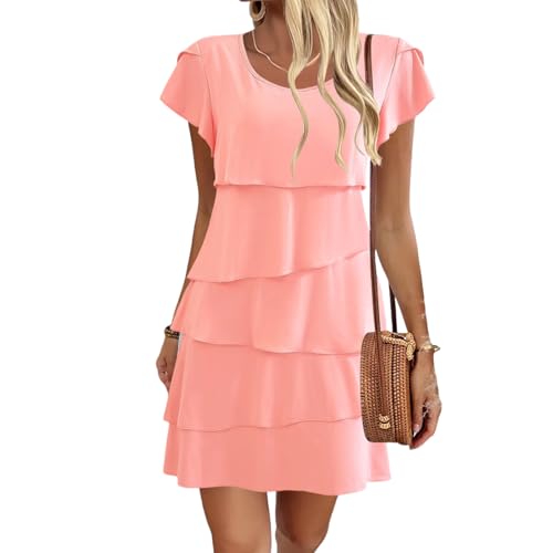Robe mi-longue à volants idéale pour vos promenades de vacances