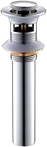 Bathroom Toilet Pop up Drain Sink Drain for Restroom Faucet Stopper for Kitchen SUS 304 Stainless Steel Silver Polished Chrome, Small Pop with Overflow