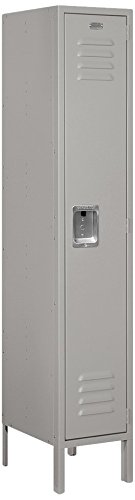 Salsbury Industries 61155Gy-U Single Tier 12-Inch Wide 5-Feet High 15-Inch Deep Unassembled Standard Metal Locker, Gray #TOP23