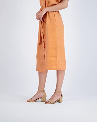 CUSHIONAIRE Alba Mid Block Heel Dress Shoes for Women โ Open Toe Ankle Strap Heeled Women's Sandals with Memory Foam Comfort 6