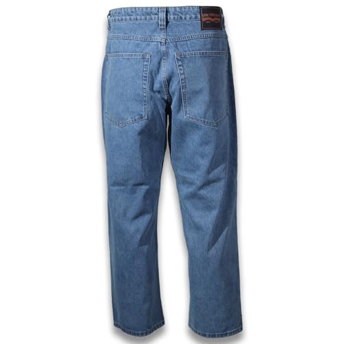 LIME TREE Unisex Baggy Acid Wash Cargo Jeans – Loose Fit Streetwear Pants