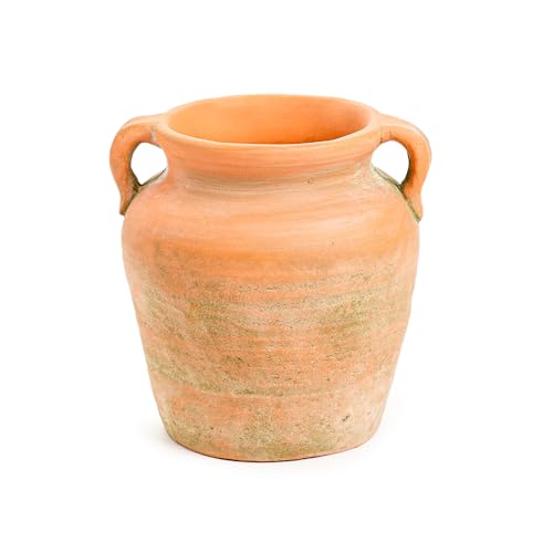 Rustic Ceramic Flower Vase with Handles