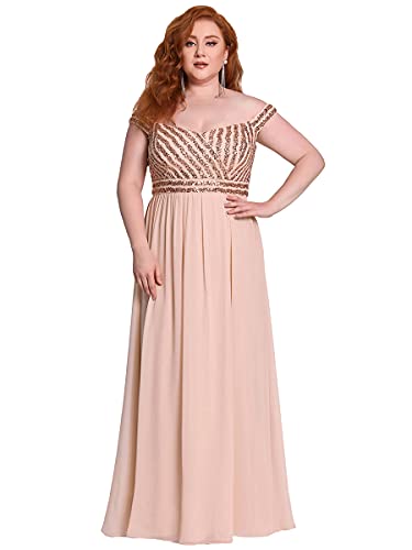 Robe de bal moulante paillettes femme longue robe soirée décolleté bardot US24