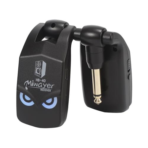 Sistema inalámbrico para guitarra Miwayer 2,4 GHz con batería de litio recargable, transmisor y receptor para guitarra eléctrica, bajo, violín y teclado (HB-40 Negro) miniatura 6