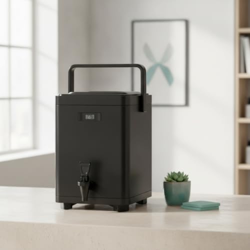 Termo con grifo y visor térmico: cubo aislado de 10L que conserva tus bebidas calientes 4