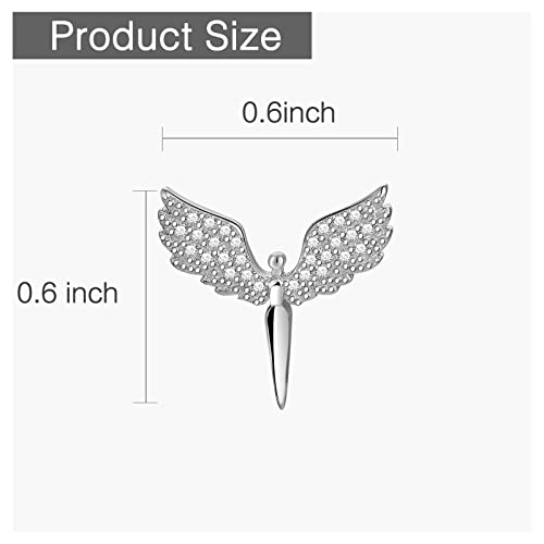 Dazlily Angel Stud Earrings 925 Sterling Silver Stud Earrings With Sparkling Cubic Zirconia Cute Studs Earring For Women Girls Jewelry Gifts #TOP4
