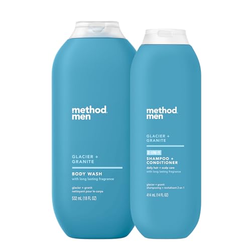 Method 2-in-1 Shampoo and Conditioner (18oz) and Body Wash (18oz) Gift Set, Glacier + Granite