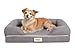 Friends Forever Orthopedic Dog Bed Lounge Sofa Removable Cover 100% Suede 2.5" Mattress Memory-Foam Premium Prestige Edition 20" x 25" x 5" Pewter Grey Small