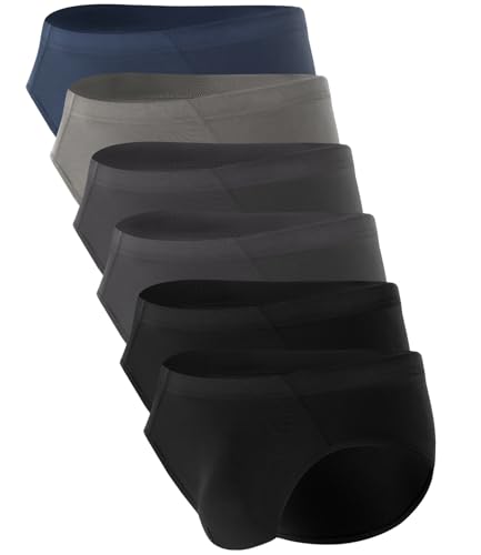 BAMBOO COOL Men's Underwear Briefs Fabric Covered Waistband Underwear Breathable Briefs with 3D Pouch Tagless Panties for Men