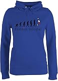 Entwicklung und Evolution Outfit - Volleyball Evolution - XS - Royalblau - JH001F - Damen Hoodie und Kapuzenpullover für Frauen