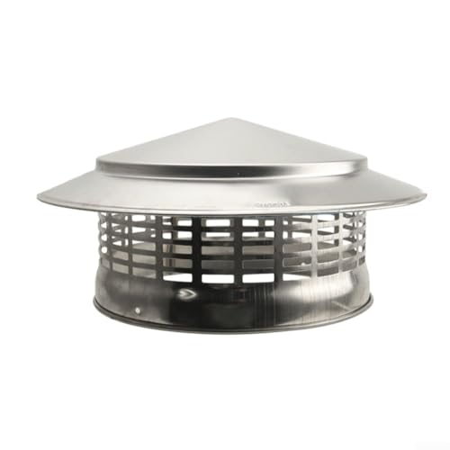 Tapa de chimenea de acero inoxidable de 200 mm con malla para extractor 7