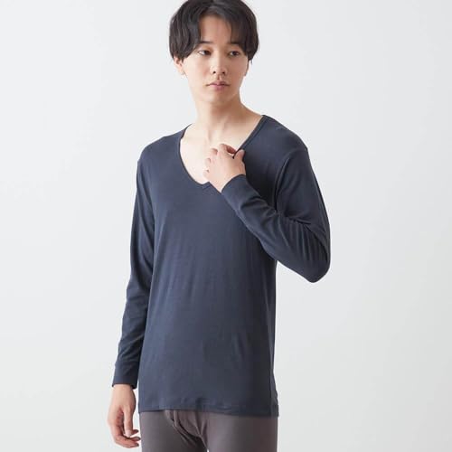 ベルメゾン インナーシャツ メンズ 長袖 綿混 Vネック あったかインナー ホットコット の商品画像 4