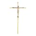 Gold Toned Metal Crucifix Decorative Hanging Wall Cross, 10 Inch