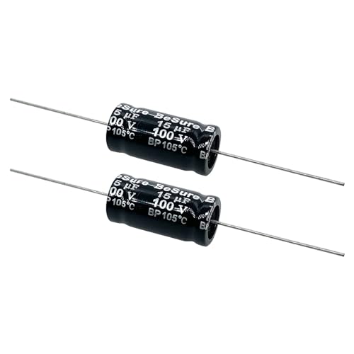Cermant 2Pcs 100V 15UF Bass Blocker Electrolytic Non-Polarized Crossover Capacitor Frequency Divider Reproduce Clearer Highs Without Any Distortion