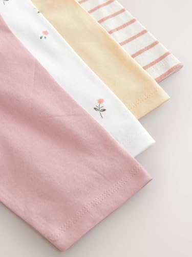 NEXT Pack de 4 Camisetas de Manga Larga con Conejito Bordado Rosa/Blanco 3 Años