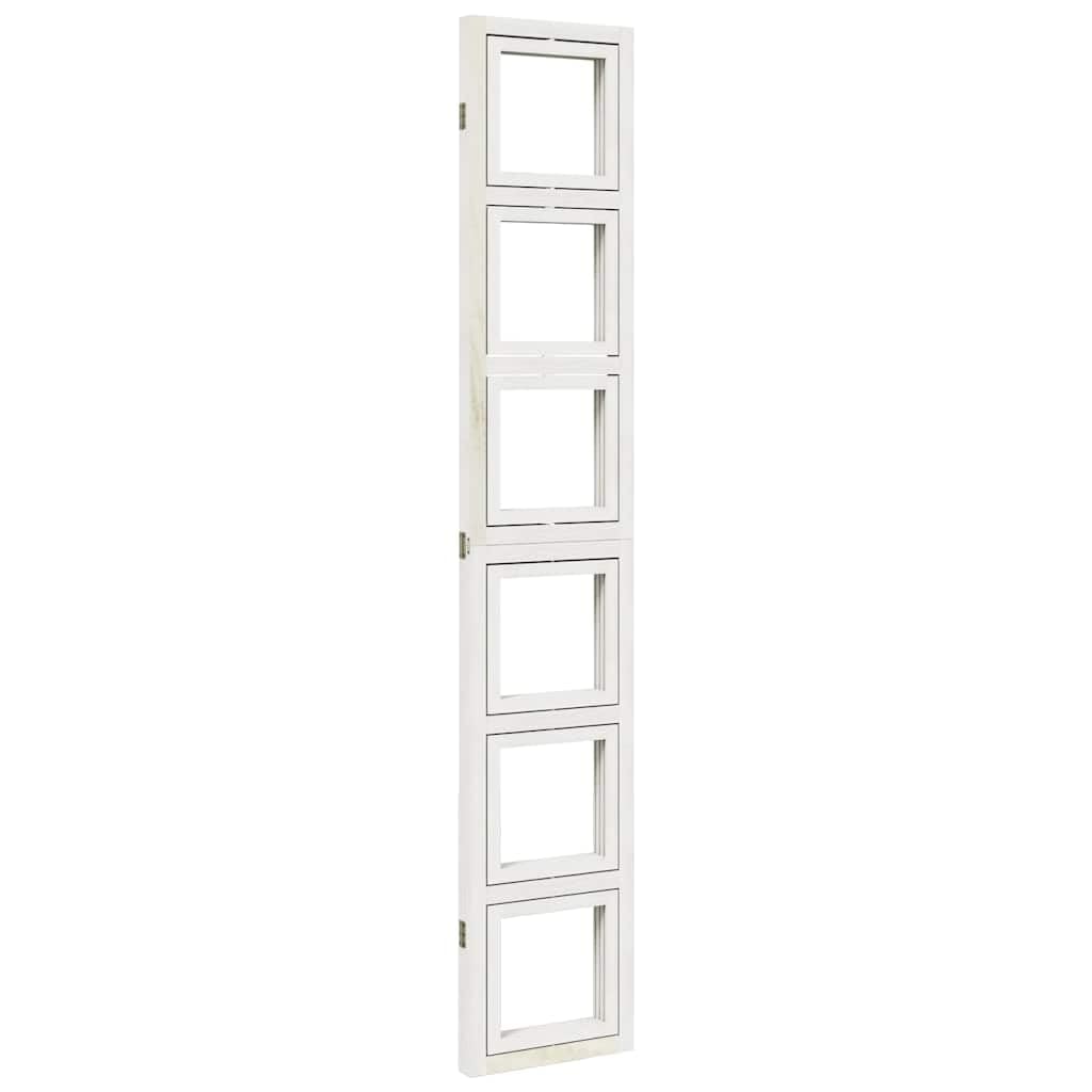 Paravento in legno, 3 pezzi, bianco, 110 x 220 cm, con cornice