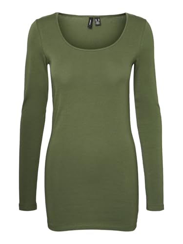 VERO MODA Femme Vmmaxi My Ls Soft Long U-Neck GA Noos T-Shirt Ă Manches Longues, Vert (Olivine), XS
