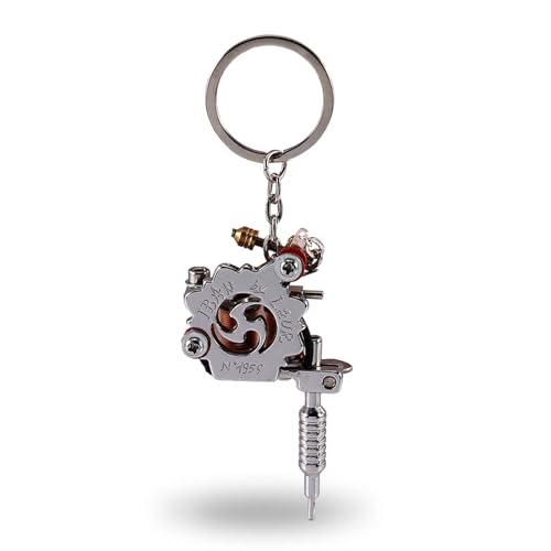 Agatige Mini Tattoo Machine Key Chains, Artists Keychain Portable Tattoo Gun Model Mini...