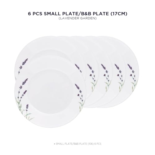 Image of Corelle Corelle Asia Collection Lavender Garden 17 cm Small Plate Pack of 6