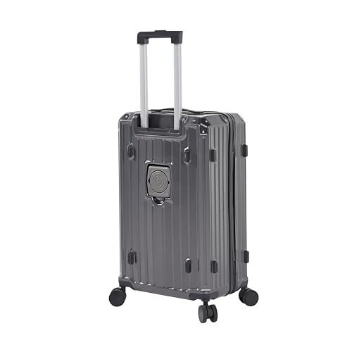 PC+ABS Lightweight Luggage Set - 4 pcs with Collapsible Cup Holder, 360¡ã Silent Spinner Wheels, TSA Lock, Gray - Travel in Style and Convenience!4