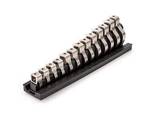 TEKTON 3/8 Inch Drive Crowfoot Wrench Set with Rack, 13-Piece (5/16-1 in.) | WCF95101 | Made in USA