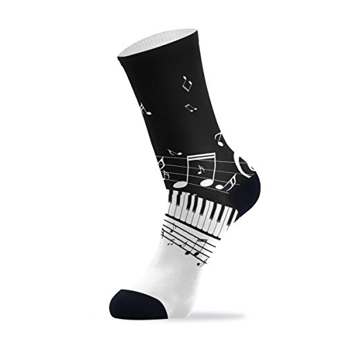Linomo Nota musical, piano, elegante, deportes al aire libre, casual, calcetines de tobillo alto, calcetines de vestir para hombres y mujeres, 1 paquete, Hombre, multicolor, talla única Cover