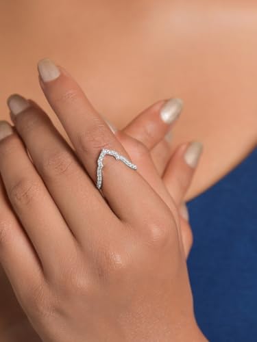 Image of Clara 925 Sterling Silver Vanki Adjustable Ring for Women Platinum Plated | Gift for Women & Girls | Swiss Zirconia | Elegant Design