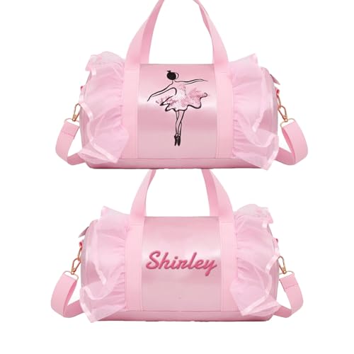Personalized Dance Bag for Toddler Girls, Large Capacity Custom Ballet Bag with Name, Cute Girls Dance Bag, duffle Bag for Travel, Yoga Bag, Sport, Weekender Overnight (3 Style) (Style2)