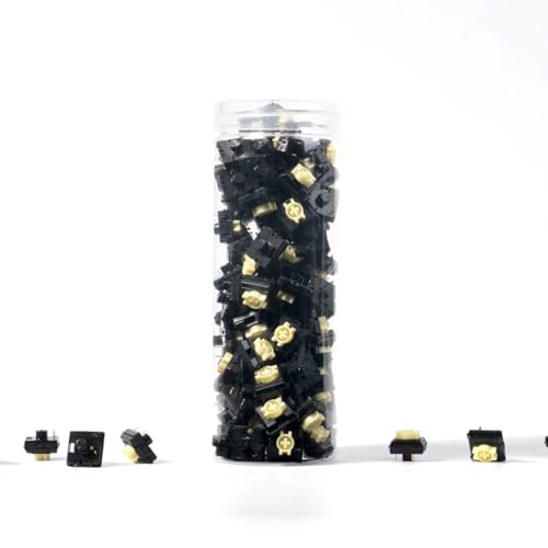Image of Keychron Milk POM Low-Profile Banana Switches 110pcs - Pre-Lubed Tactile Mechanical Keyboard Switch Set, Smooth & Durable Full POM Housing & Stem, 57gf Actuation Force, Hot-Swap, Dustproof Wall