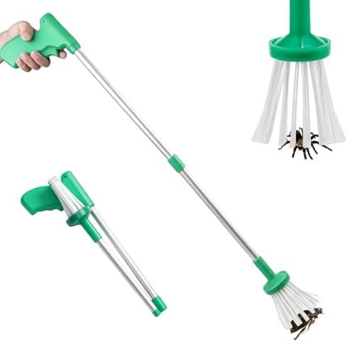 Attrape Araignée, Attrape Insecte Pliable Extra Long 83cm avec Manche, Pince à Araignées sans Contact, Idéal pour Une Capture et Une Élimination Sûres (Vert)
