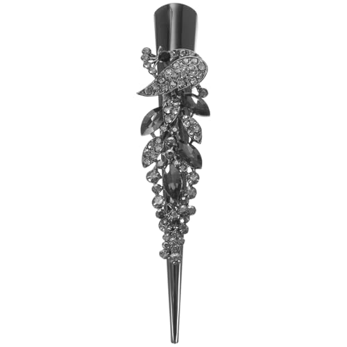 Healeved Large Rhinestone Hair Clip Crystal Alligator Barrette Duckbill Hairpin Stylish Hair Accessory for Wedding Party and Everyday Styling