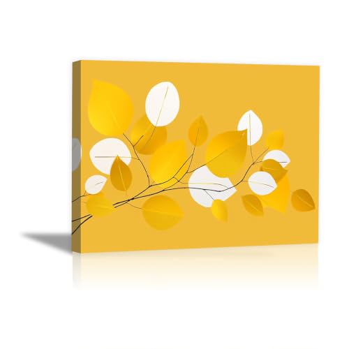 Tableau sur toile ginkgo pour habiller un mur vide de salon ou salle à manger