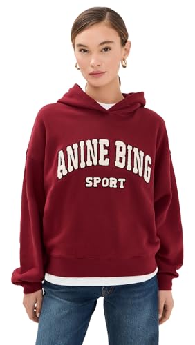 ANINE BING Women's Alec Sport Hoodie, Red, M