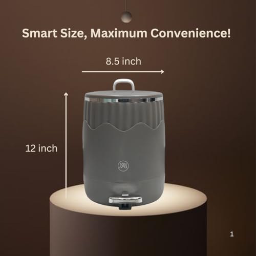 Image of TREE PULP & CO Stylish & Durable Dustbin for Home, Office & Bathroom - Premium Trash Can for Kitchen, Living Room & Workspace - Reinforced, Lightweight & Deformation - Resistant (Dark Brown)