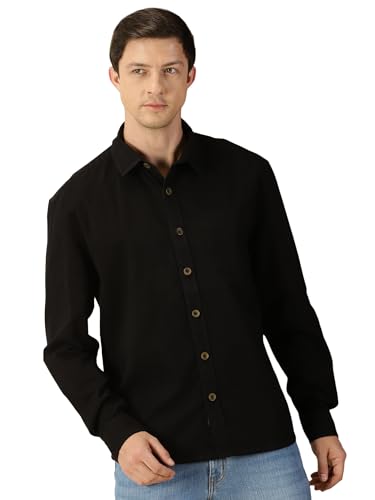 Image of Thomas Scott Men's | Solid | Full Sleeve | Loose Fit | 100% Cotton | Single Pocket | Spread Collar | Casual Shirt