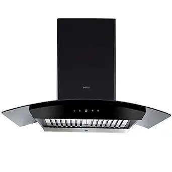 Elica 90 cm 1200 m3/hr Auto Clean Chimney (WDAT HAC 90 NERO, 2 Baffle Filters, Touch Control, Black)