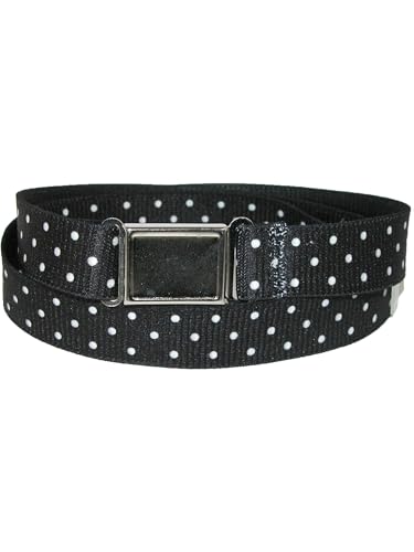 CTM Women's Plus Size No Show Buckle Stretch Belt with Polka Dots3