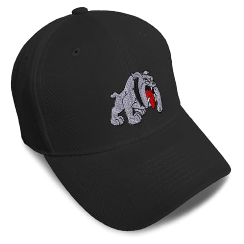 Custom Baseball Cap Bulldog C Embroidery Dogs Acrylic Dad Hats for Men & Women Black Design Only