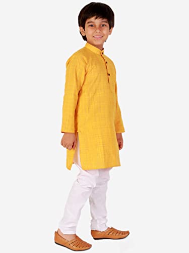 Image of Pro-Ethic Style Developer Kids Cotton Solid Ethnic Kurta Pajama Set|Traditional Style Kurta Pajama