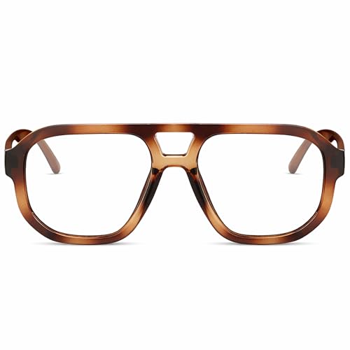 Image of livho Retro Aviator Blue Light Blocking Glasses for Women Men with Soft Case, Trendy Rectangle Computer Eyeglasses